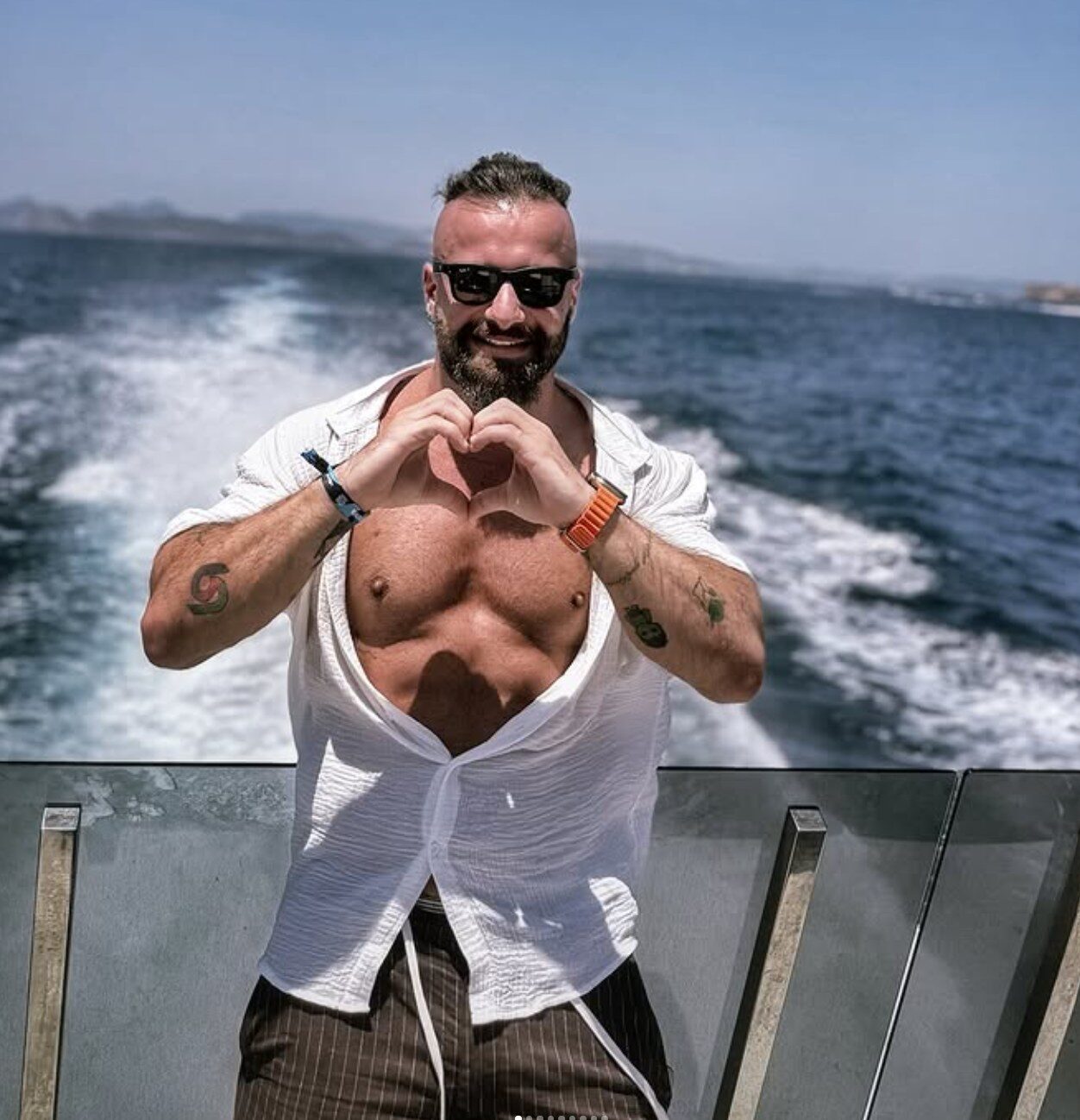 Giorgi on a boat